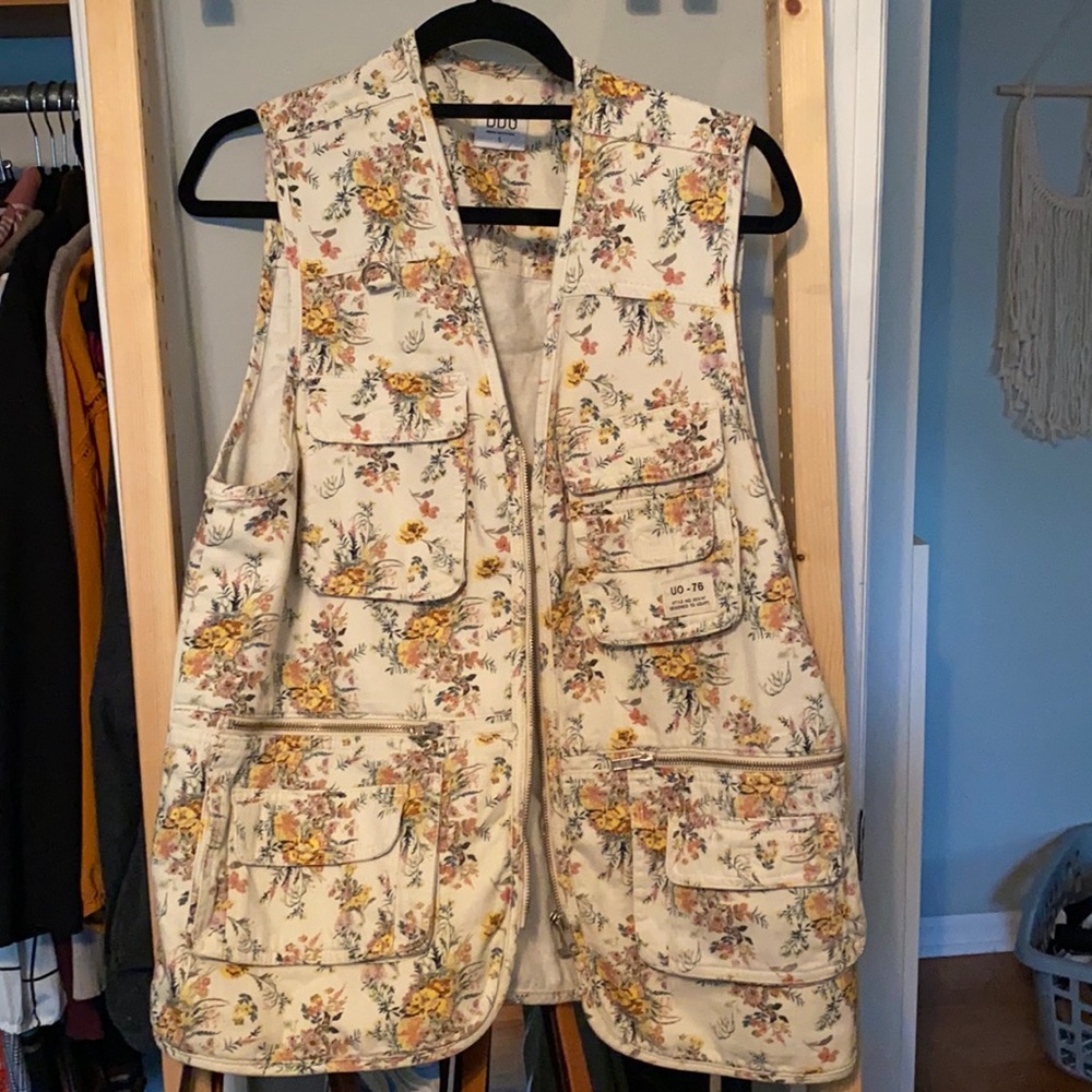 Floral fishing vest (urban outfitters)